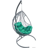 Подвесное кресло M-Group Долька 11150304 (серый ротанг/зеленая подушка)