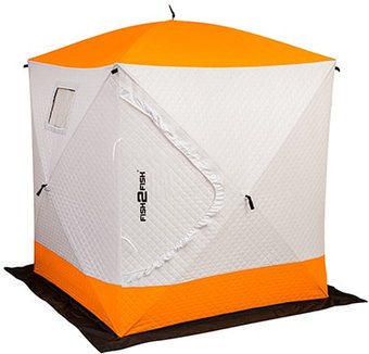 Палатка для зимней рыбалки Fish2Fish Куб утепленная 1.8м (белый/оранжевый)