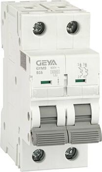 

Выключатель автоматический GEYA GYM9-2P-16B 2P 16A B 6kA 2M GYM92P16B