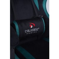 Игровое (геймерское) кресло Calviano 1584 (велюр, черный/зеленый)