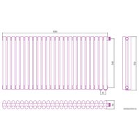 Стальной трубчатый радиатор Сунержа Эстет-11 EU50 500х1080 24 секции (матовое золото)
