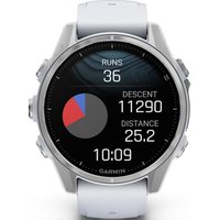 Умные часы Garmin Fenix 8 43мм (серебристый, белый ремешок)