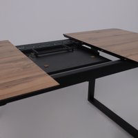 Кухонный стол Lepremo AV 1208 HPL+МДФ раздвижной 1200-1600x800 (дуб вотан/черный)