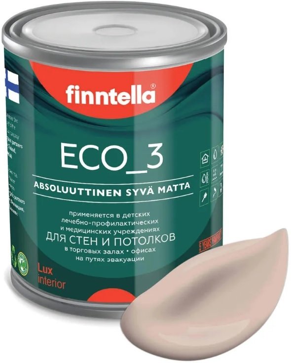 

Краска Finntella Eco 3 Wash and Clean Kerma F-08-1-1-LG177 0.9 л (св.-бежевый)