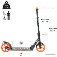 Двухколесный подростковый самокат Oxelo Mid 7 с подножкой (синий/оранжевый)