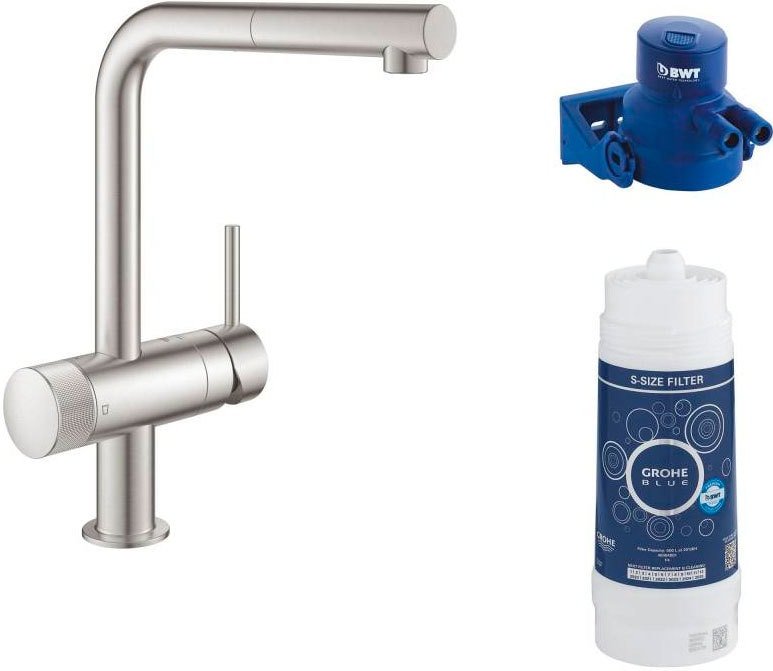 

Стационарная система "под мойкой" Grohe Blue Pure Minta 119707 (суперсталь)