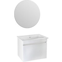  Runo Тумба с умывальником Модена 75 + Оскар 75 (подвесная, белый)