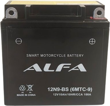 

Мотоциклетный аккумулятор ALFA 12N9-BS (10 А·ч)