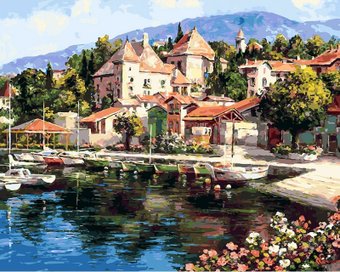 Картина по номерам Белоснежка Лодочная пристань 255-AB