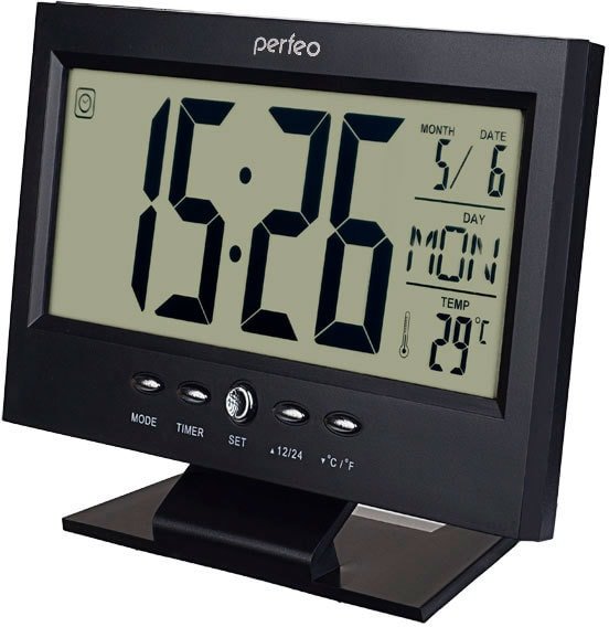

Настольные часы Perfeo Set PF-S2618 (черный)