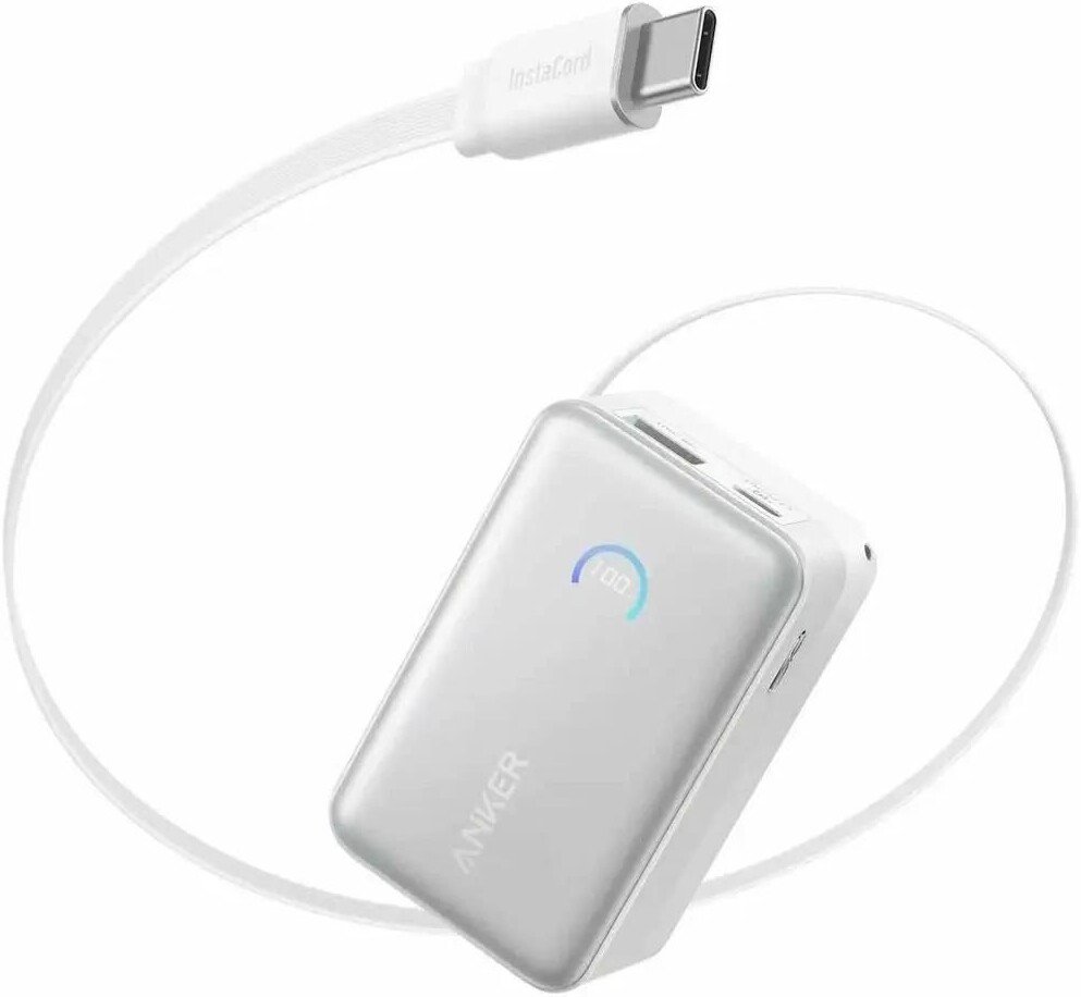 Внешний аккумулятор Anker Nano Power Bank Built-in USB-C A1638 45W 10000mAh (белый)