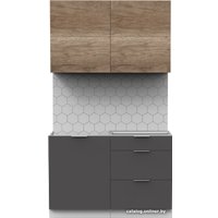 Готовая кухня Интермебель Микс Топ-31 1.2м без столешницы (дуб каньон/графит серый)