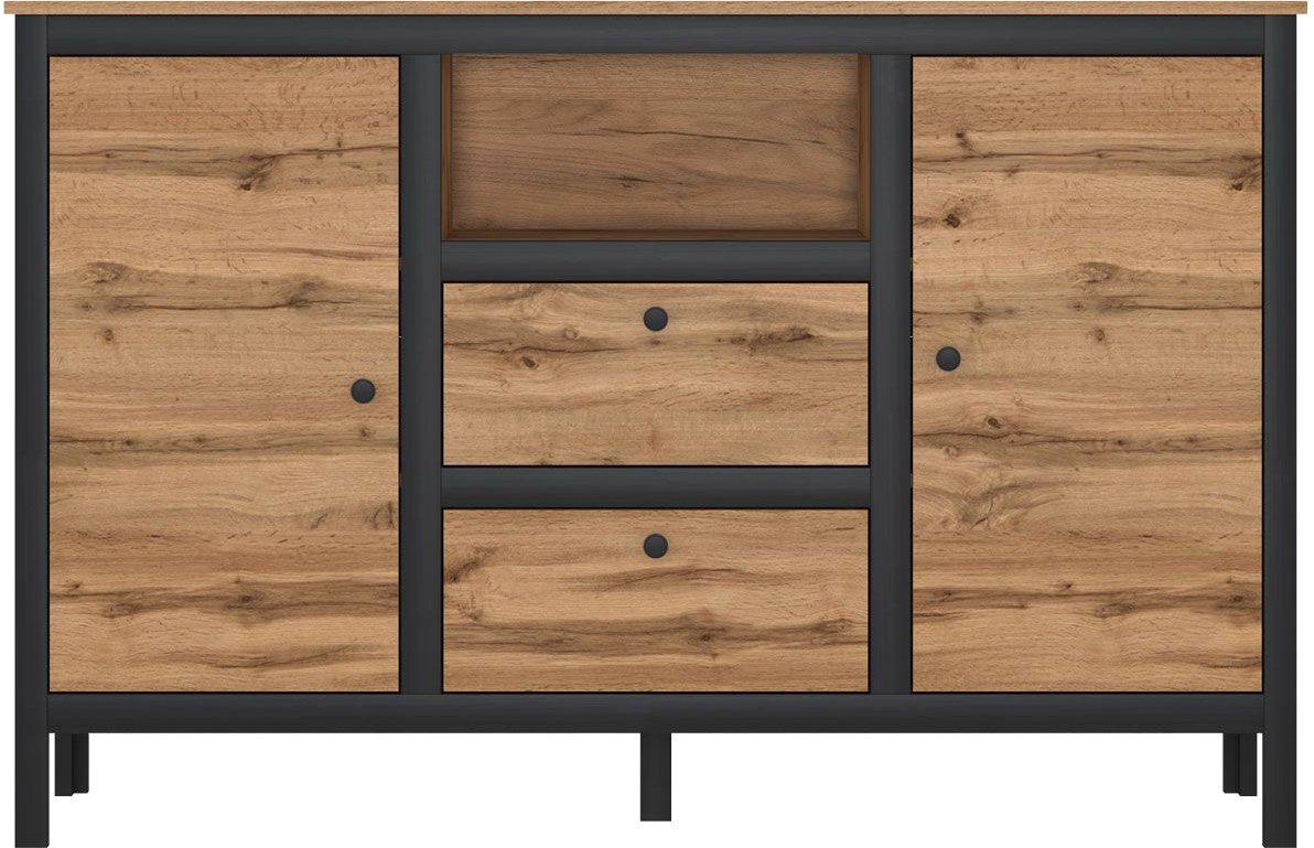 

Комод Black Red White Loft KOM2D2S/150 (дуб вотан/черный матовый)