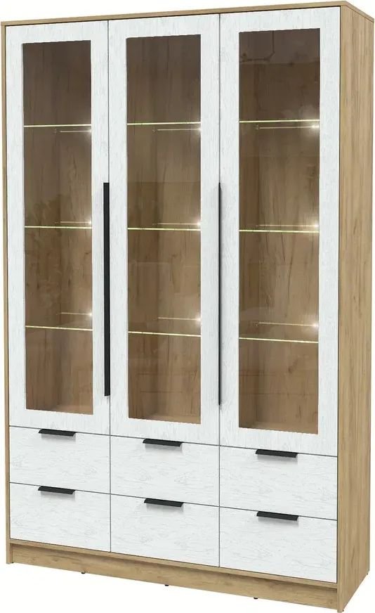 

Шкаф-витрина Интерлиния Концепт КТ-ШВ3 с подсветкой Глосс (дуб золотой/дуб полярный)