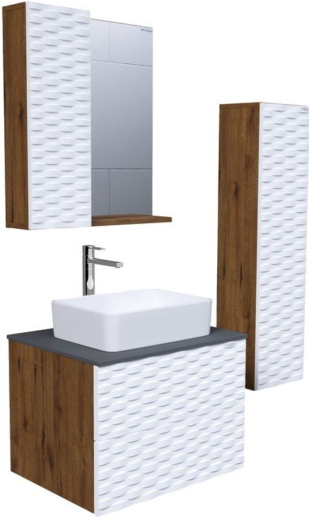 

Grossman Шкаф с зеркалом Альба 65 L 206501 (веллингтон/белый)