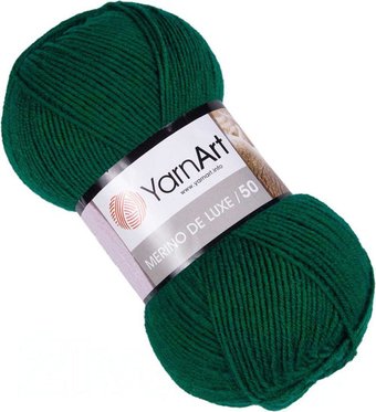 Пряжа для вязания Yarnart Merino De Luxe 50 338 100 г 280 м (зеленый)