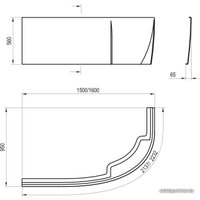 Фронтальный экран под ванну Ravak A Rosa 95 160L CZ57100A00