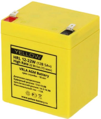 

Аккумулятор для ИБП Yellow HRL 12-22W
