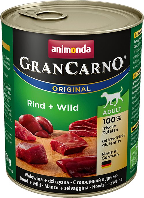 

Консервированный корм для собак Animonda GranCarno Original Adult beef + game 0.4 кг