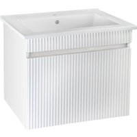  Runo Тумба с умывальником Модена 75 + Оскар 75 (подвесная, белый)