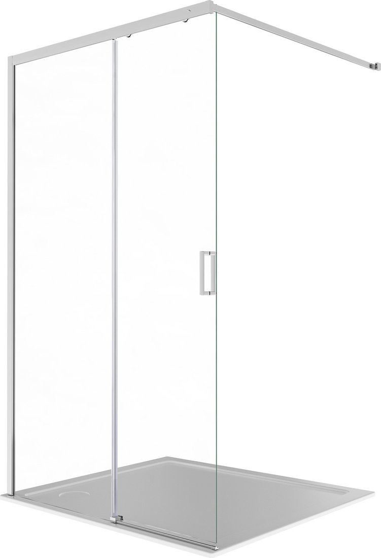 Душевая стенка Aquatek Walk in с держателем 120x200 AQ.WISL.120.1CH (хром/прозрачное стекло)