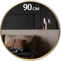 Зеркало с подсветкой  EMZE 90 LED.UV.90.90.AUR.MOTION (золотой с УФ-окантовкой и подсветкой)