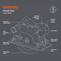 Дисковая (циркулярная) пила Daewoo Power DAS 1600-190L