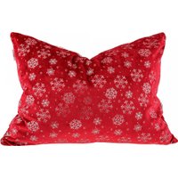 Декоративная подушка Домашняя Мода Новогодний принт (50х35, бордо)