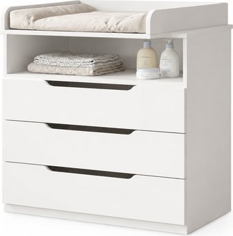 Детский комод VDK 800/3 (белый/белый)