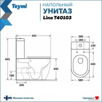 Унитаз напольный Teymi Lina T40103