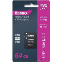 Карта памяти Olmio microSDXC 64GB UHS-I U3
