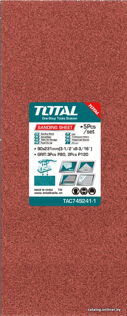 Набор шлифлистов Total TAC749241-1 (5 шт)