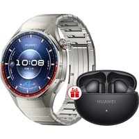 Умные часы Huawei Watch GT 6 Pro 46 мм (серебристый, с серебристым браслетом, международная версия) + наушники Huawei FreeBuds 6i по акции