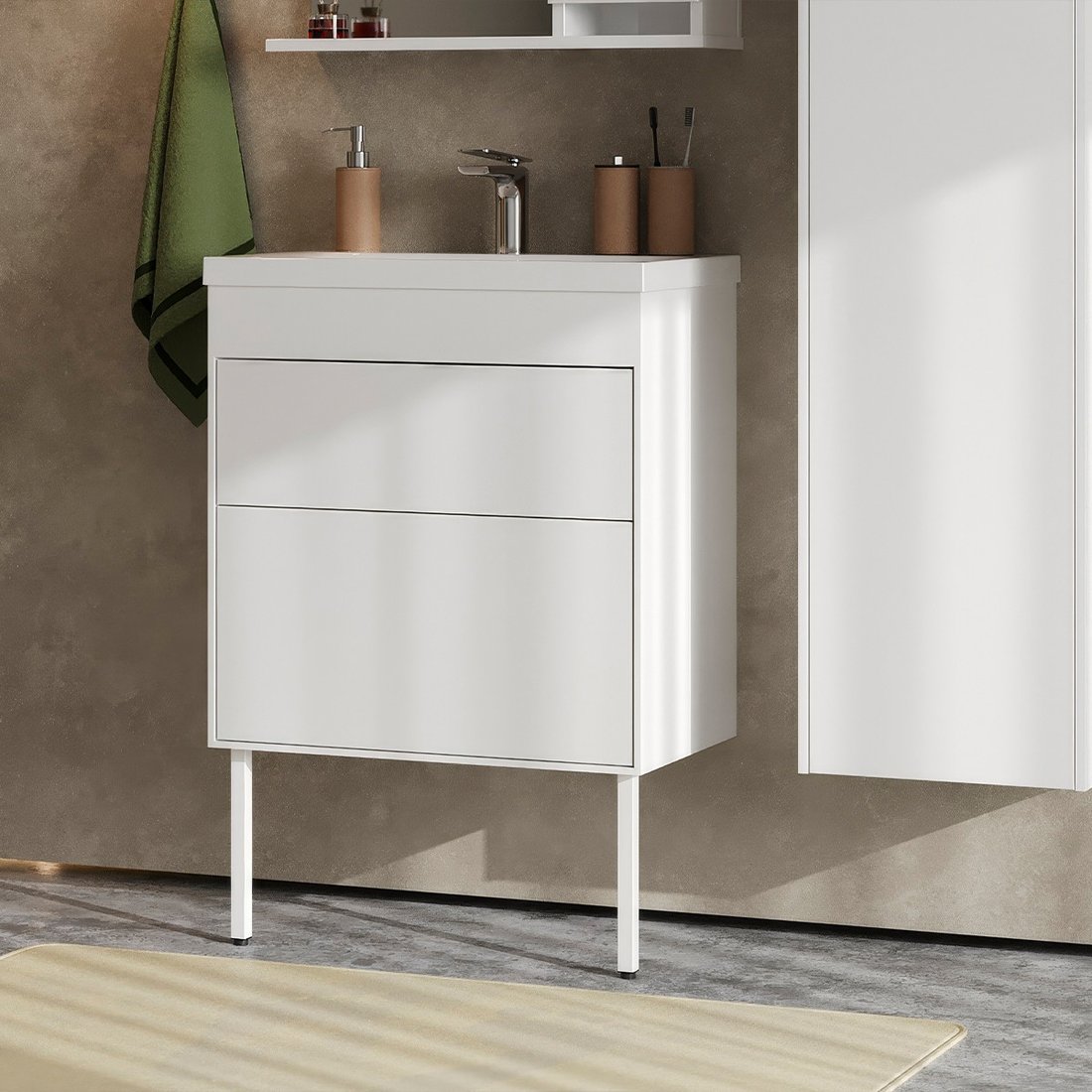 

Belux Тумба под умывальник Порто Н 60-02 (1, белый глянцевый)