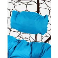 Подвесной диван M-Group Лежебока 11180203 (с коричневым ротангом/голубая подушка)