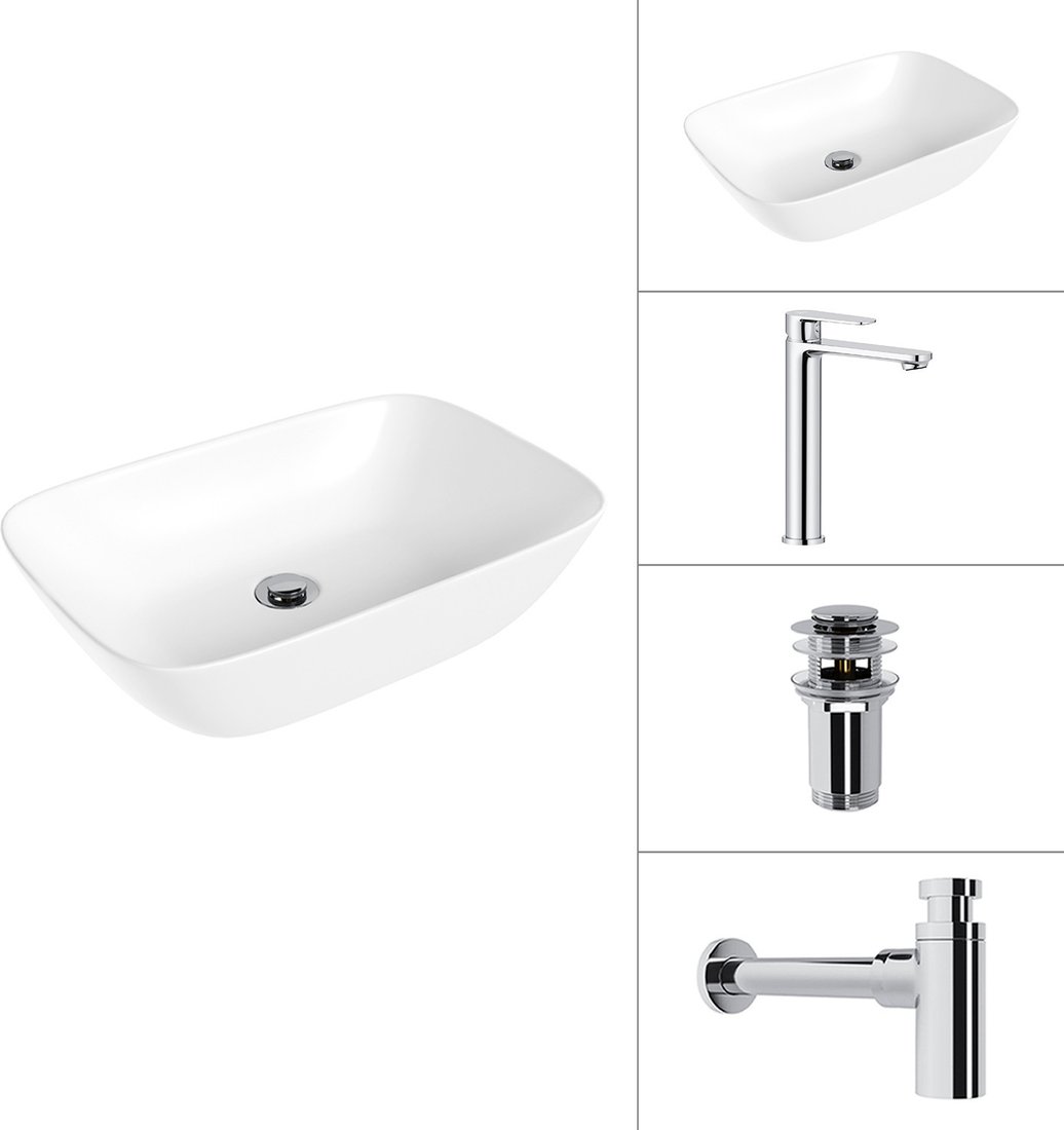 Умывальник Lauter 21454 + Moon 21СK81691C + сифон 21635CH + дон.клапан 21190CH (хром)
