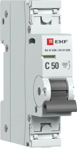 

Выключатель автоматический EKF PROxima ВА 47-63N 1P 50А (C) 6кА M636150C