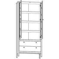 Шкаф-витрина Black Red White Helga REG2W2S (белый) в Витебске