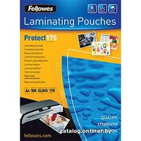 Пленка для ламинирования Fellowes Glossy Polyester Pouches А4, 175 мкм, 100 л