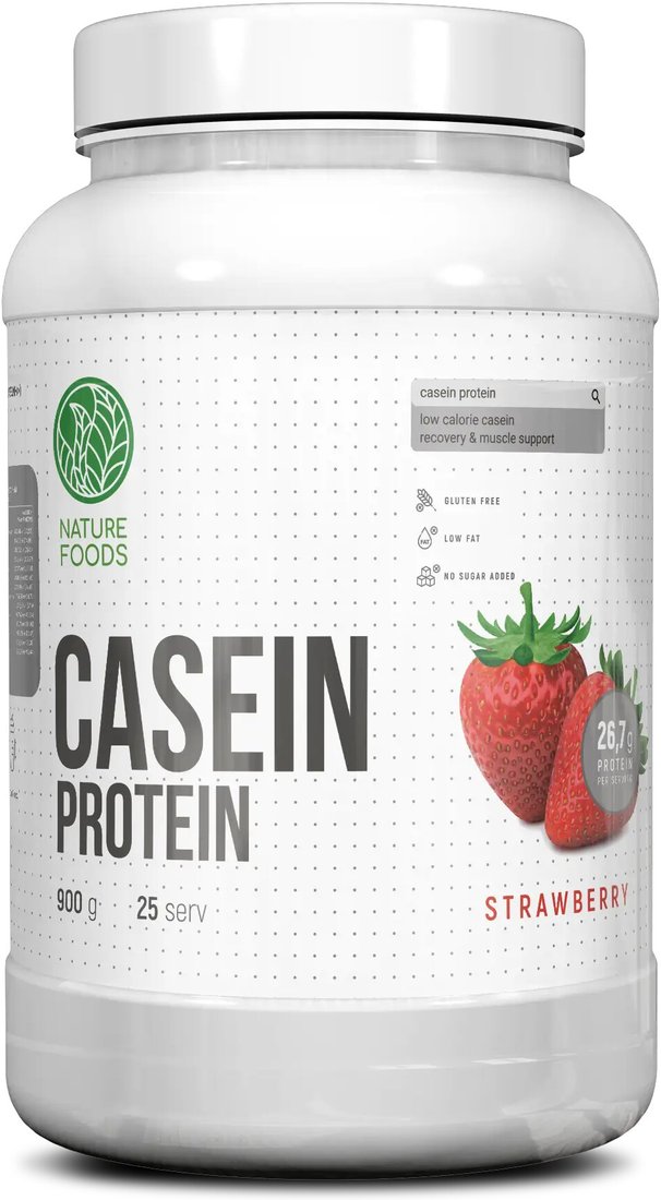

Казеин Nature Foods Casein (клубника, 900 г)