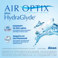 Контактные линзы Air Optix Plus HydraGlyde Sph-9.50 R8.6 D14.2