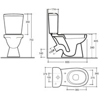 Унитаз напольный Керамин Лаго ЖС Инкоэр-Б1 (однорежимный дюропласт) в Лиде