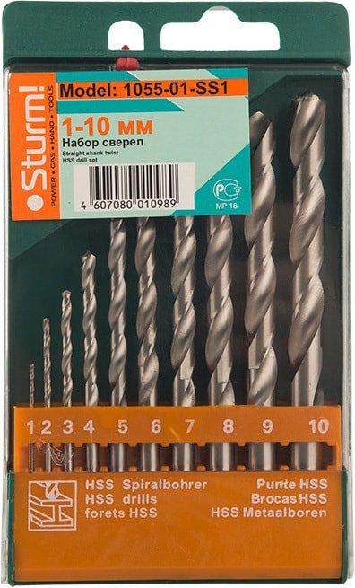 

Набор сверл Sturm 1055-01-SS1 (10 предметов)
