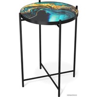 Журнальный столик Sheffilton SHT-CT8-3 (королевский синий/черный муар)