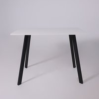 Кухонный стол ЭлиГард Solo 102x67 (белый структурный/черный) в Гродно