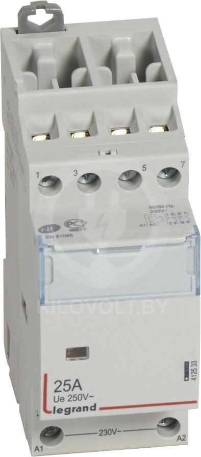 

Контактор Legrand CX3 25А 2NO+2NC 230VAC 2M 412533