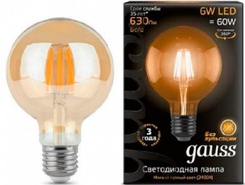 

Светодиодная лампочка Gauss E27 6Вт 2400К [105802006]
