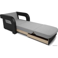 Кресло-кровать Мебель-АРС Кармен-2 (рогожка/экокожа, серый/черный)