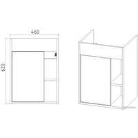  Viant Тумба под умывальник Бостон Como 50 VBOS50CO-T1STP