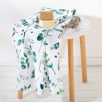 Полотенце Этель Эвкалипт 5472037 (белый/зеленый)